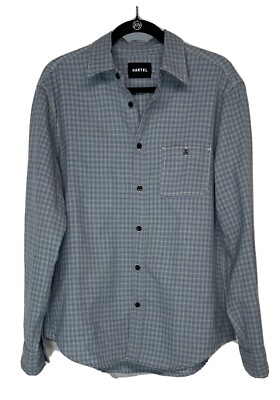 Fred Segal Hartel Dylan Light Blue Midweight Fleece Shirt USA L