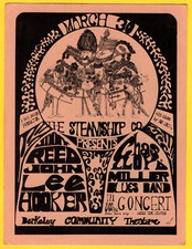 Jimmy Reed John Lee Hooker Steve Miller Berkeley 1967 Handbill