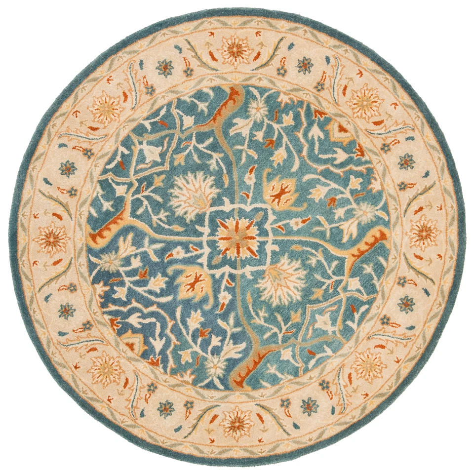 Safavieh Antiquity BLUE 3'-6" X 3'-6" Round Area Rug - AT14E-4R - Image 3 of 3