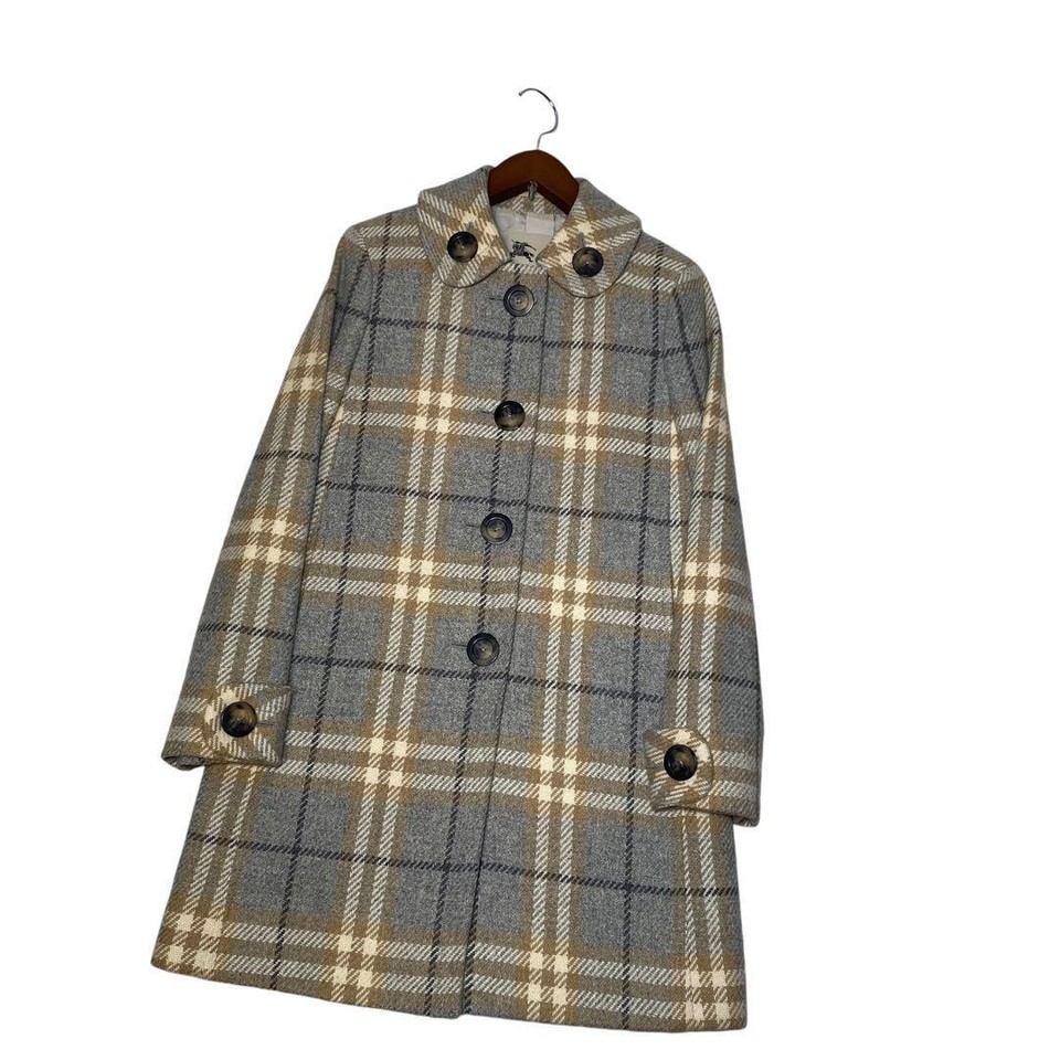 Burberry London Nova Check Wool Long Coat Size 15.4 inch Authentic eBay