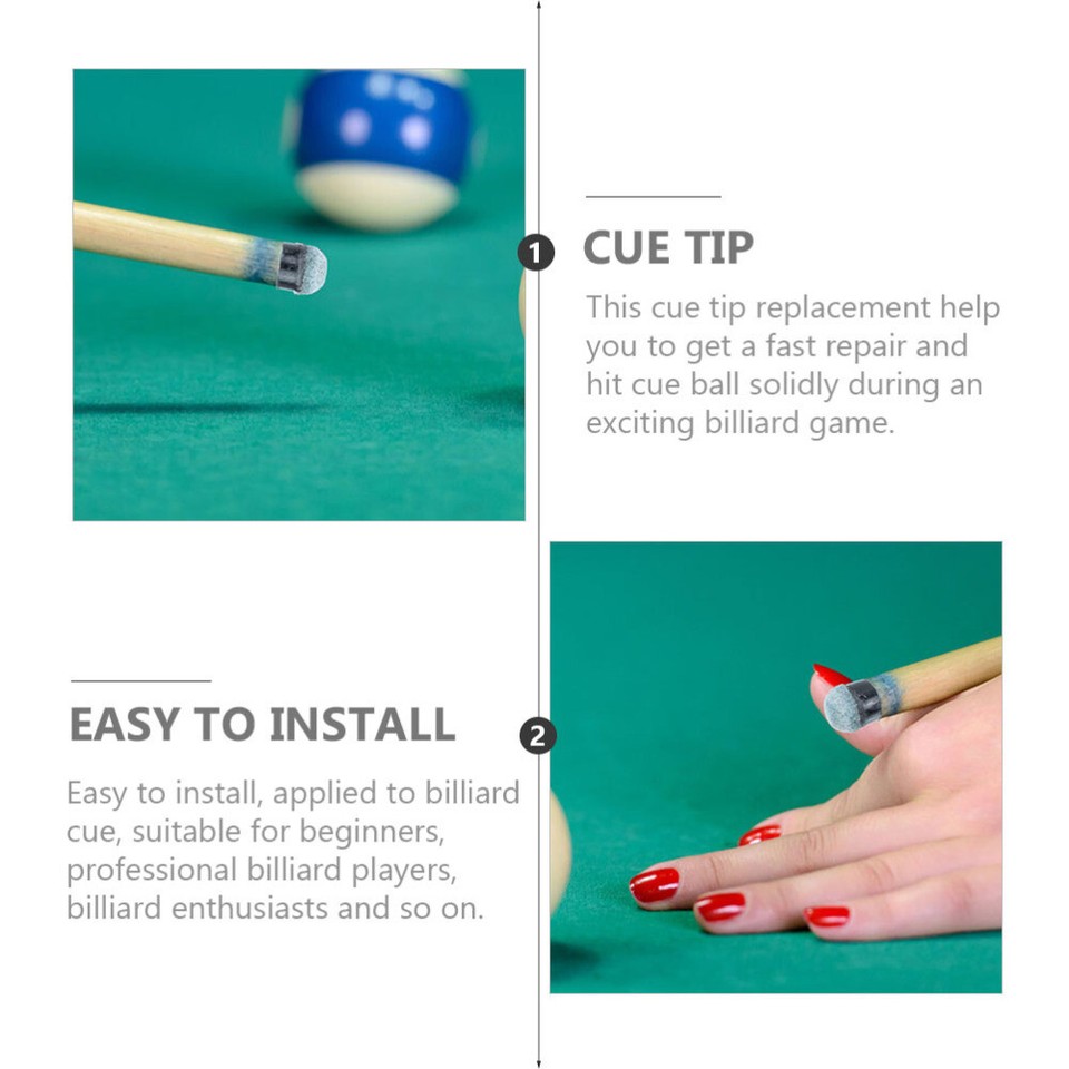 20 Pcs Pool Cue Necessity Screw on Tips Lightweight Better Performance