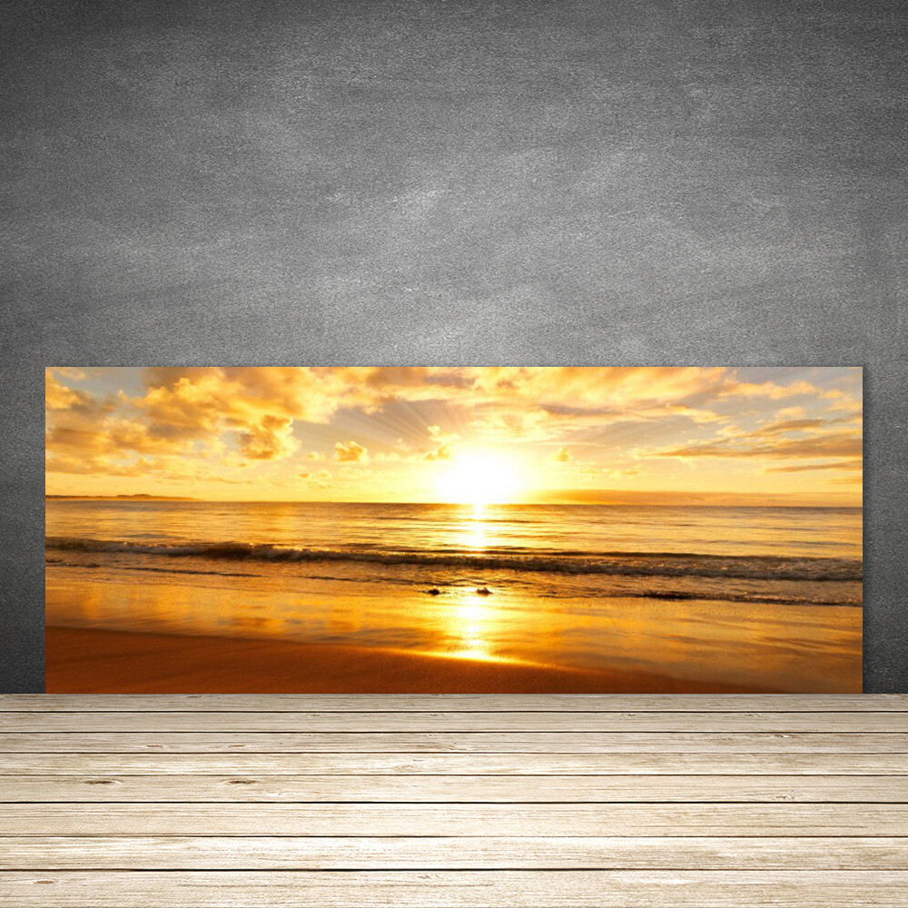 Crédence en verre 125x50 lavable et résistante aux projections mer