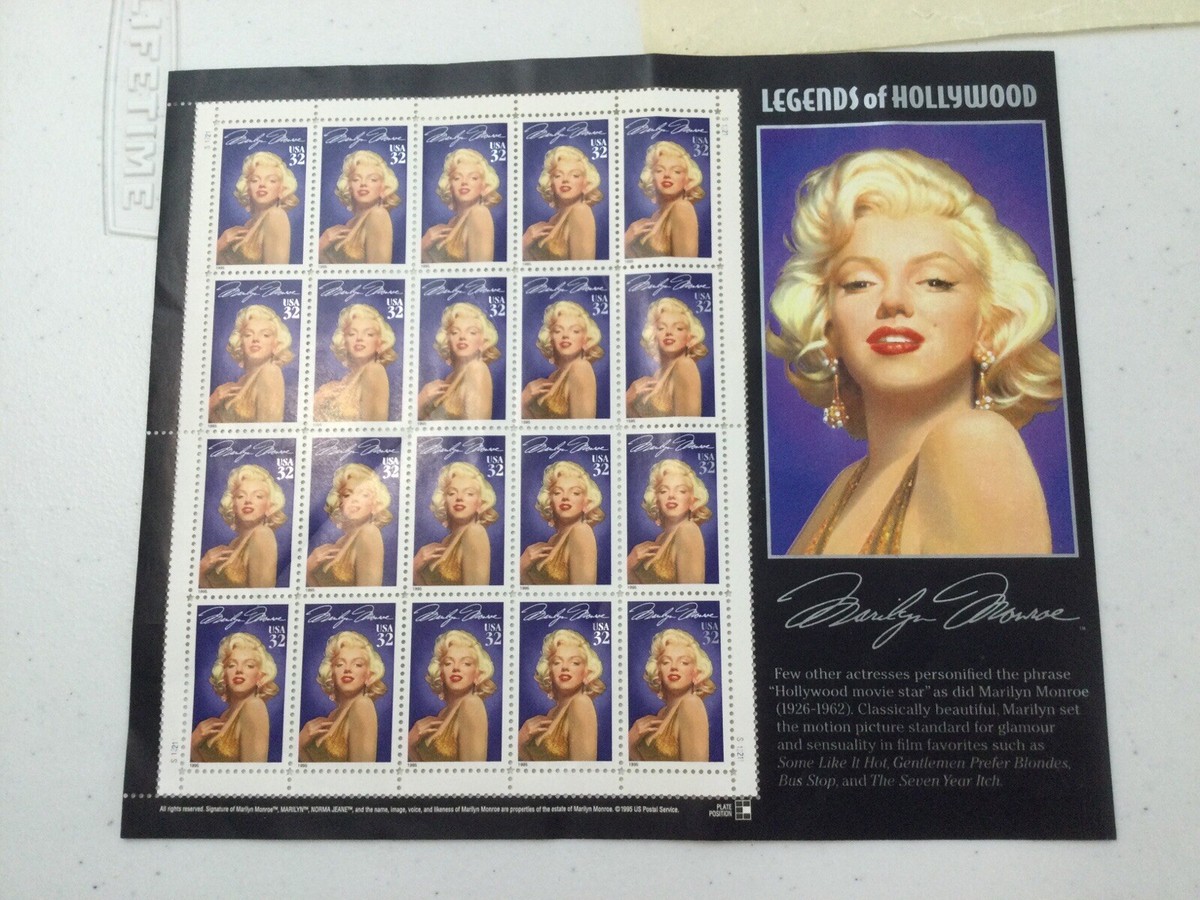 Marilyn Monroe Full Sheet of $0.32 Postage Stamps. x20