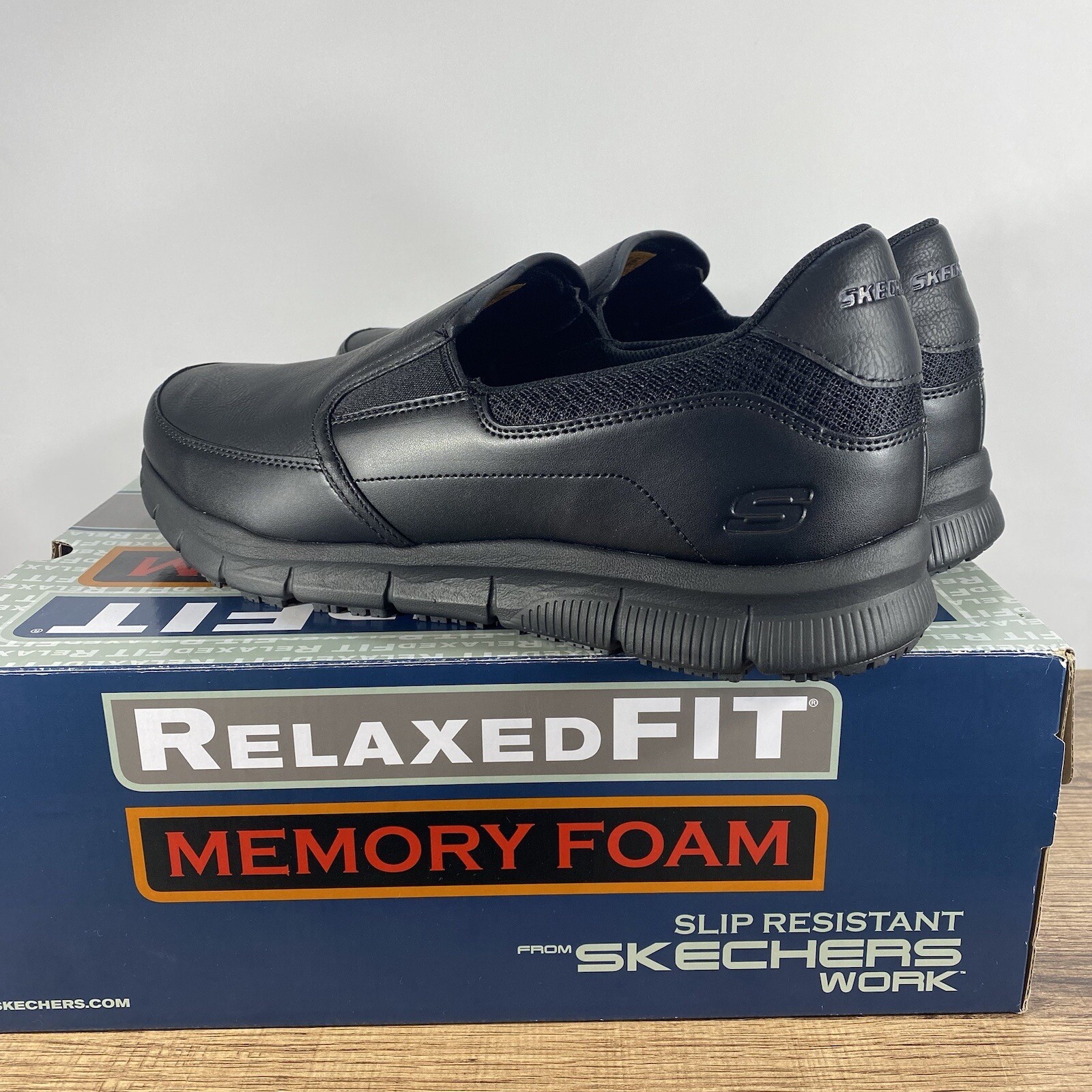 Skechers Nampa Groton 77157 Memory Foam Slip Resistant Work Shoes Men's
