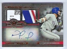 2017 Topps Museum Collection Nomar Mazara Auto Patch #/50 Laundry Tag Rangers   