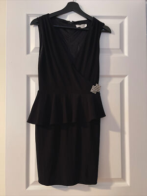 black v neck peplum dress Gia Franco