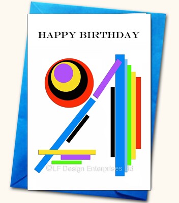 Grußkarte 21. Geburtstag, personalisierte Karten, altersspezifisch 
