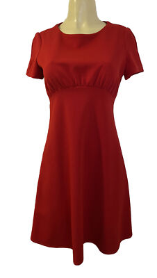 Sandro Ferrone Dress Red A line Flare Round Neck Short Sleeve Knee Length 44 8 M