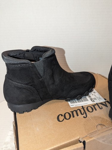 Comfortview Women's Black Ash Zip Up Shootie Size 7-1/2 Wide Width NEW - 第 6/10 張圖片