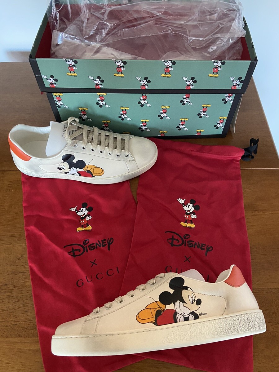 Gucci X Disney Ace Mickey Mouse Ivory Sneakers Gucci Men's Gucci X Disney Ace Mickey Mouse Ivory Sneakers Gucci Men's