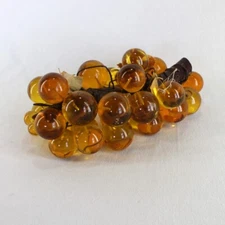 Vintage Lucite Glass Grape Cluster Mid Century Modern Amber Large Retro