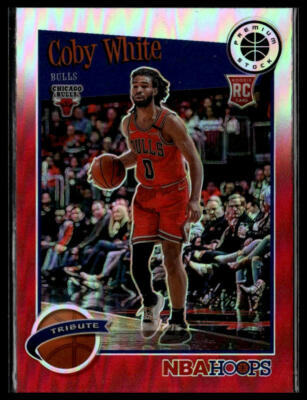 2019-20 Hoops Premium Stock #295 Coby White Prizms Red