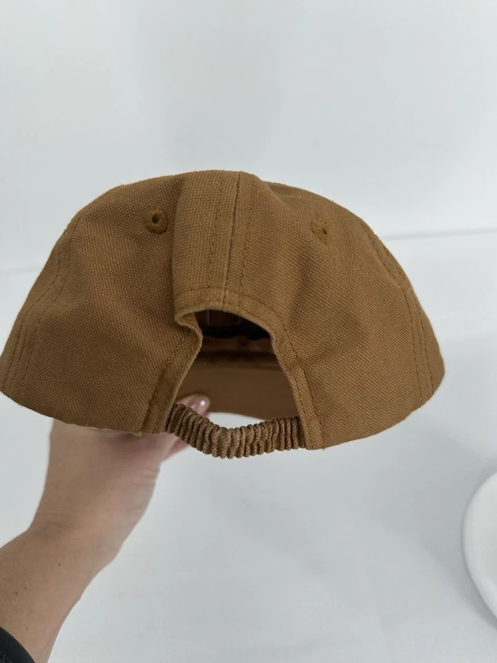 Gorra de béisbol Carhartt informal de lona marrón tostado bebé bebé elástico Foto 3 de 4