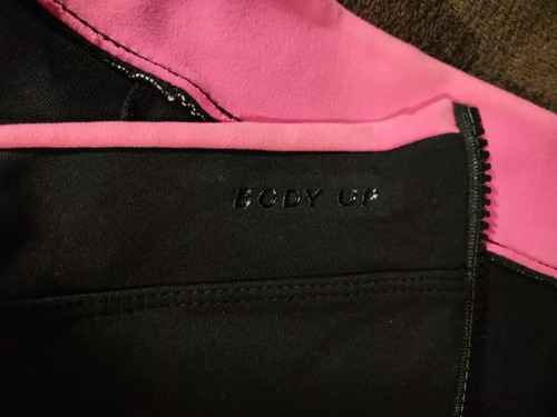 Great Fit! BODY UP FITNESS Womens M/L Full Zip Sides Black & Pink Athletic Pants - Picture 12 of 12