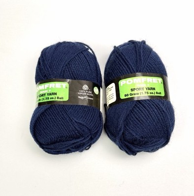 Brunswick POMFRET Mark II Merino Wool Yarn Royal Blue Sport USA 2 Skein 50 g ea