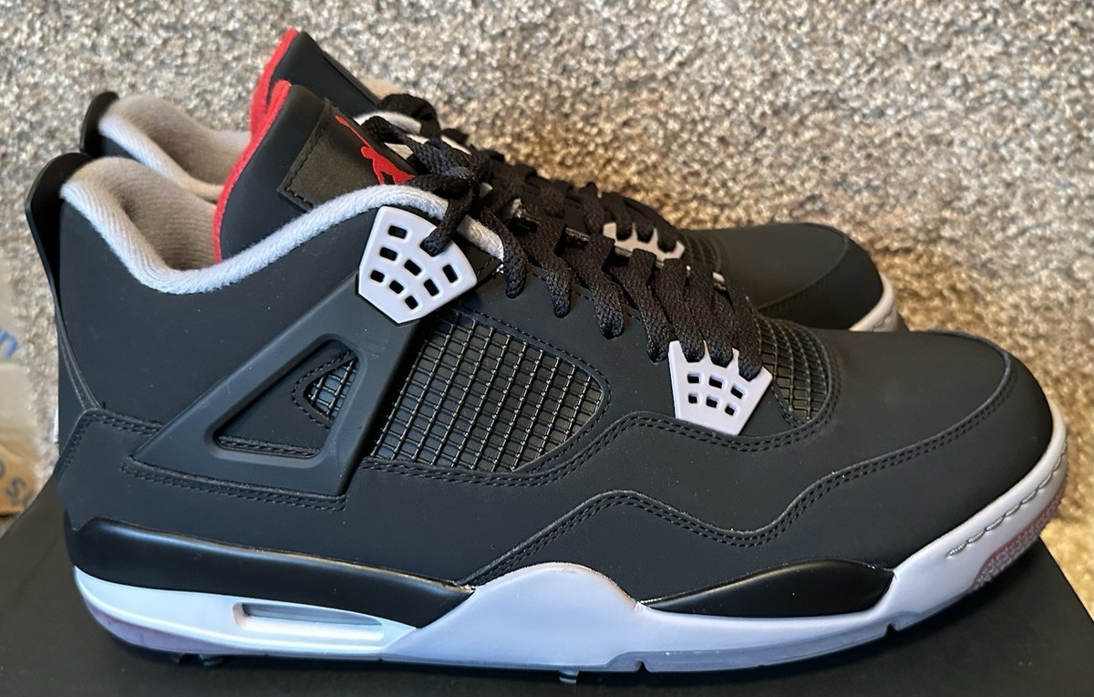 Air Jordan 4 G Bred Golf Cleats CU9981-002 Mens Size 14 NEW IN BOX