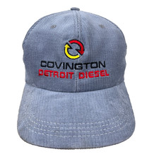Vintage Detroit Dissel Har Cap Gray Corduroy Strap back Made In USA Covington
