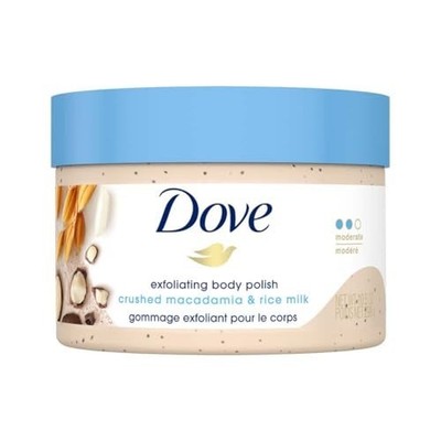 Dove Macadamia Rice Milk Body Polish Scrub 298g Sulphate Free