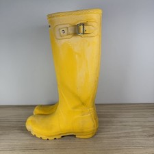 Hunter Womens Wellington Boots UK 5 Original Yellow Made in Scotland For Resto