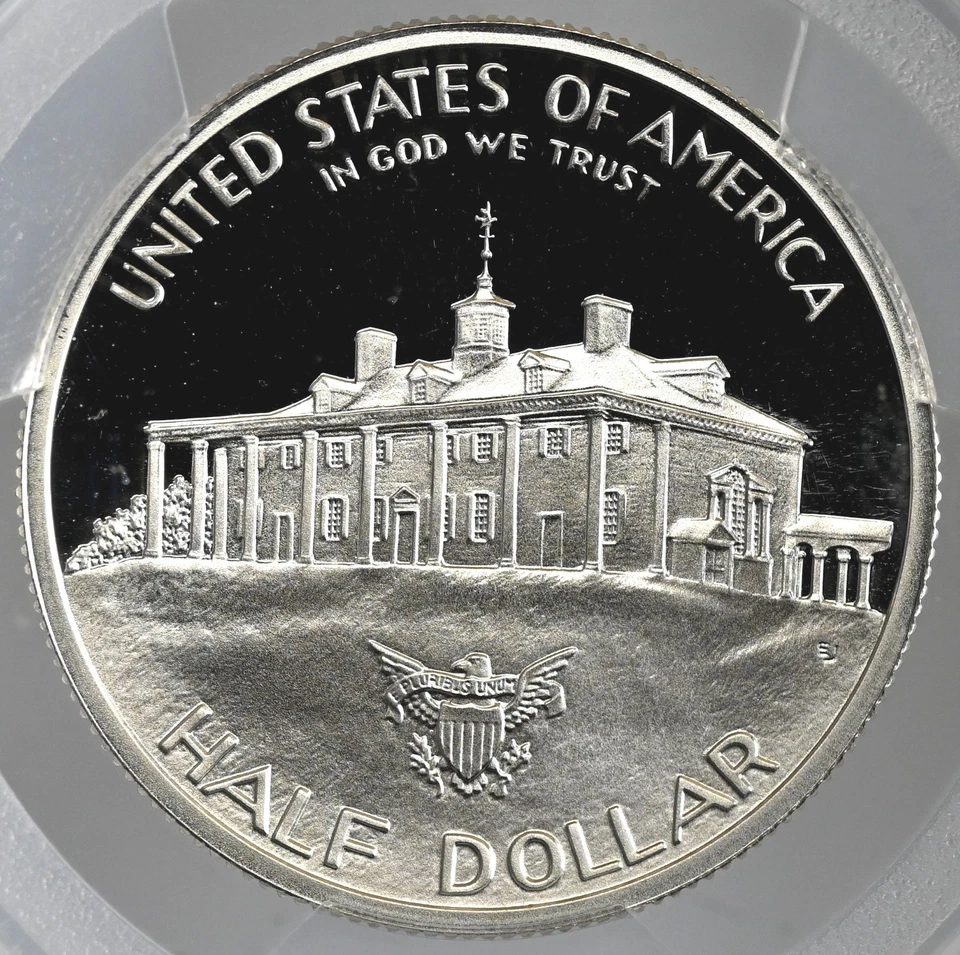 1982-S 50C WASHINGTON "SILVER" PROOF HALF DOLLAR COMMEM PCGS PR70 DCAM #48977564 - Image 3 of 4