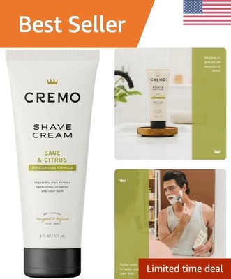 Sage & Citrus Shave Cream, 6 Fl Oz - Ultra-Slick, Barber-Grade Experience