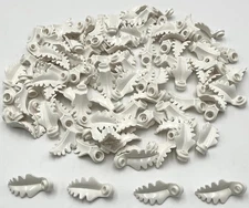 Lego 100 New White Plant Plates Round 1 x 1 with Curved Upright Leaf Parts