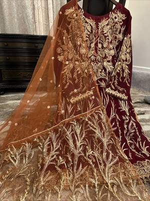 Pakistani Indian Shalwar Kameez Chiffon With Duppata Bust 45/46 Wedding Dress | eBay Pakistani Indian Shalwar Kameez Chiffon With Duppata Bust 45/46 Wedding Dress | eBay