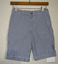 Polo Ralph Lauren Big Boys' Seersucker Shorts Size 12 Blue White Preppy Pony H 