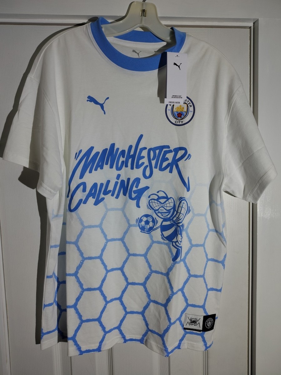 て*ふ様 PUMA Manchester City ユニフォーム FIFA FO PUMA Manchester City 2025 FIFA Club World Cup Hoops T-Shirt WHITE