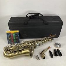 Slade Antique Finish Gold Brass Tone Alto Saxophone With Case Mouthpiece