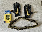 Misc Iowa Hawkeyes Lot:  Team Worn Viper Gloves, Jumbo Chain, Hayden Fry Koozie — photo 2