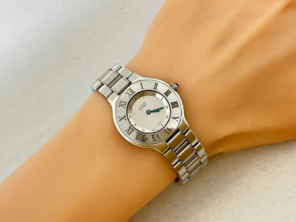 Cartier Must 21 W10110T2 1330 LM Silver Dial 30mm Quartz Womens Watch A4701 - image 2 of 4