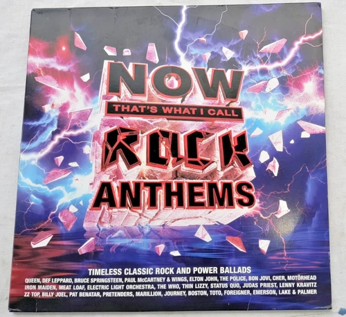 NOW THAT'S WHAT I CALL MUSIC ROCK ANTHEMS 3x LP PURPLE QUEEN IRON MAIDEN CHER