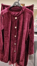 2pc Women's Velvet Button-Up Tunic & Trousers Set – Modest Long Sleeve Winter Su