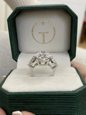 Oval Diamond Engagement Ring E VS1 IGI Certified 12 Carat Labcreated Platinum