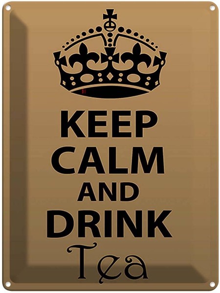Blechschild 40X30 Cm Keep Calm And Drink Tea Yoga Deko Geschenk Metall Schild-image