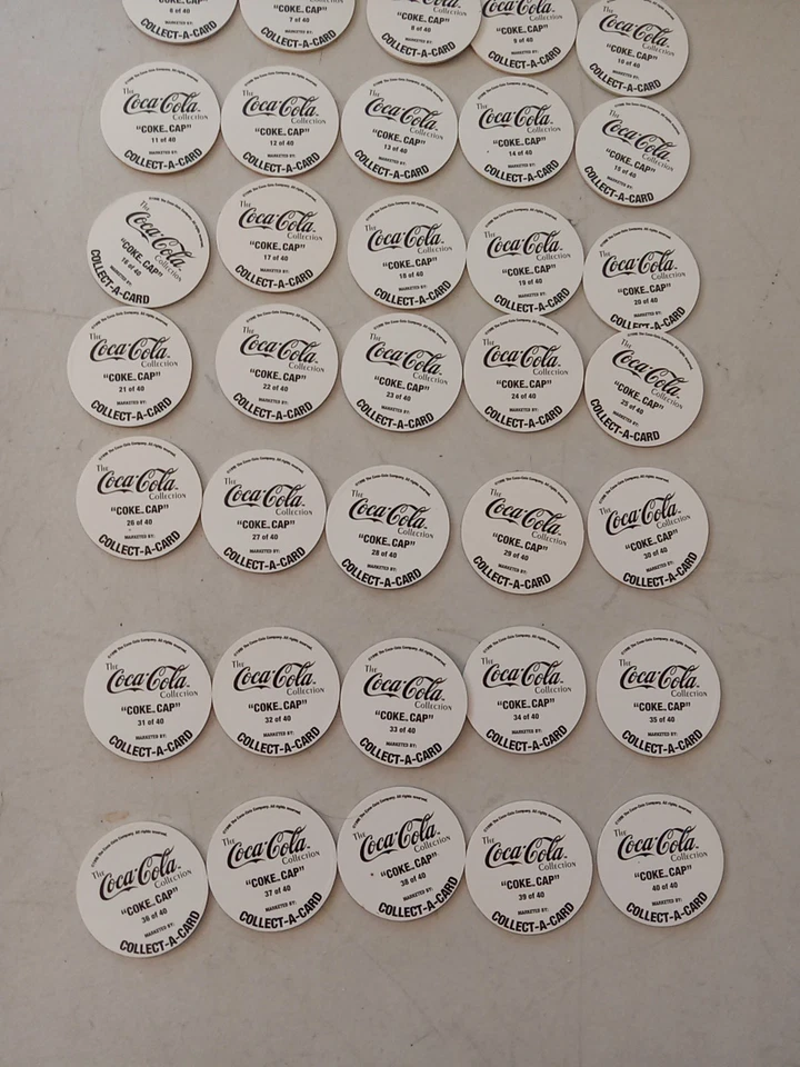 Huge Lot Coca Cola Pogs Coke Caps 1995 300+ Full Set Of 40 Collect A Card - Image 4 of 4