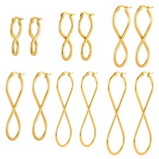 Women's Gold Stainless Steel Infinity Earrings Birthday Gift