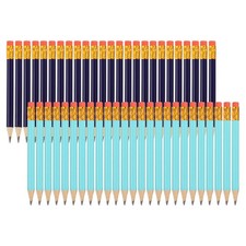 50 Pcs Golf Pencils with Erasers, 4" HB Mini Half Pencils Blue/Dark Blue