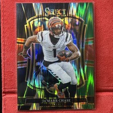 2025 Panini Select Ja'Marr Chase #157 Black & Green Prizm Shock Bengals