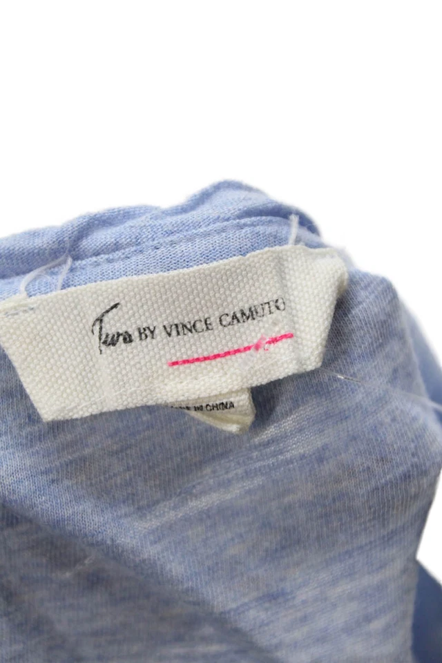Túnica Vince Camuto feminina manga curta azul claro algodão tamanho XL - Imagem 4 de 4
