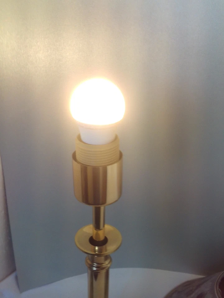 Messing Tischlampe Vintage Tischleuchte Fenster Beistelltisch Lampe Antik Stil - Bild 4 von 4