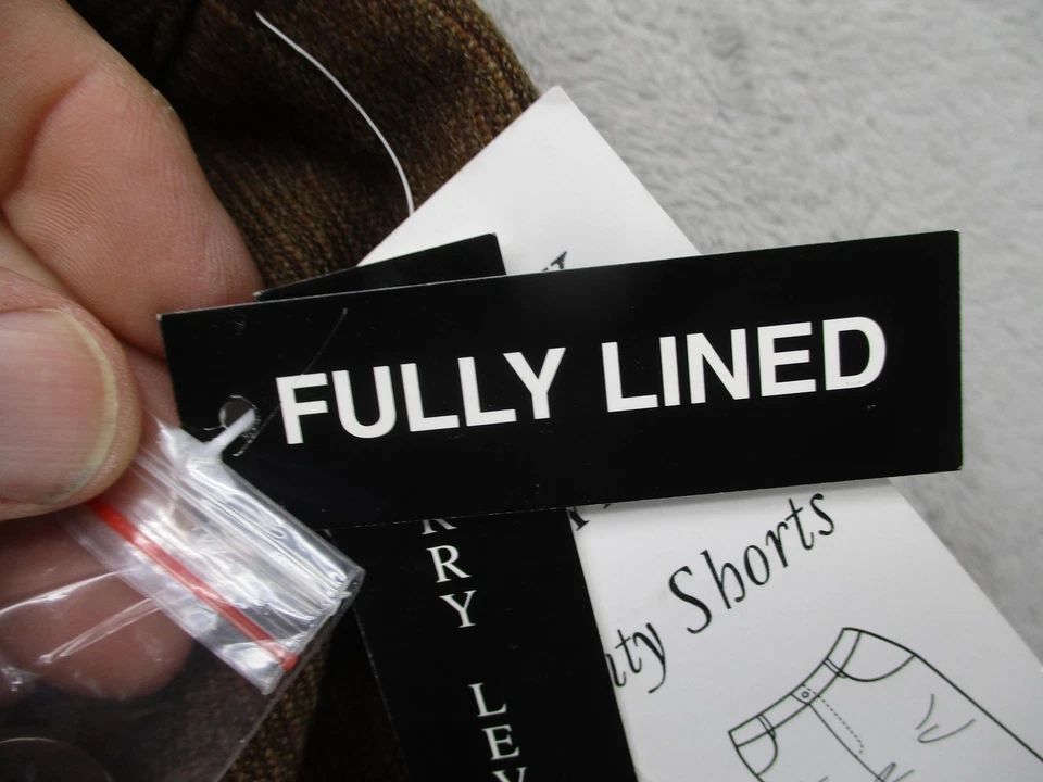 Pantalones Cortos Larry Levine City Para Mujer Talla 10 Marrón Mezcla de Lana Completamente Forrados con Cinturón Nuevos Foto 4 de 4