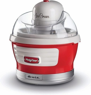 ARIETE Party Time Ice Cream Eismaschine 1,5 Liter 12W, Rot  NEU