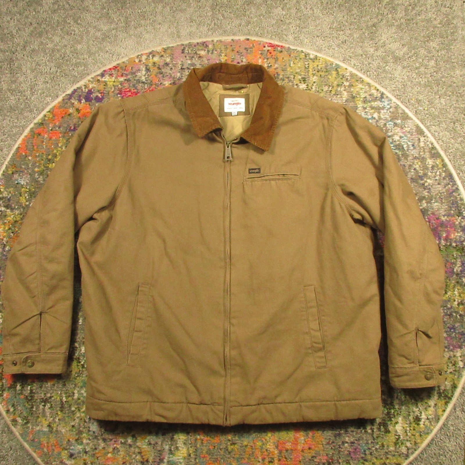 Wrangler Jacket Men&rsquo;s 2XL XXL Canvas Full Zip Corduroy Col