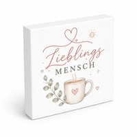 Holzbild In 15X15 Cm Lieblingsmensch - Herzmotiv Holzdeko Mit Spruch: Lieblings