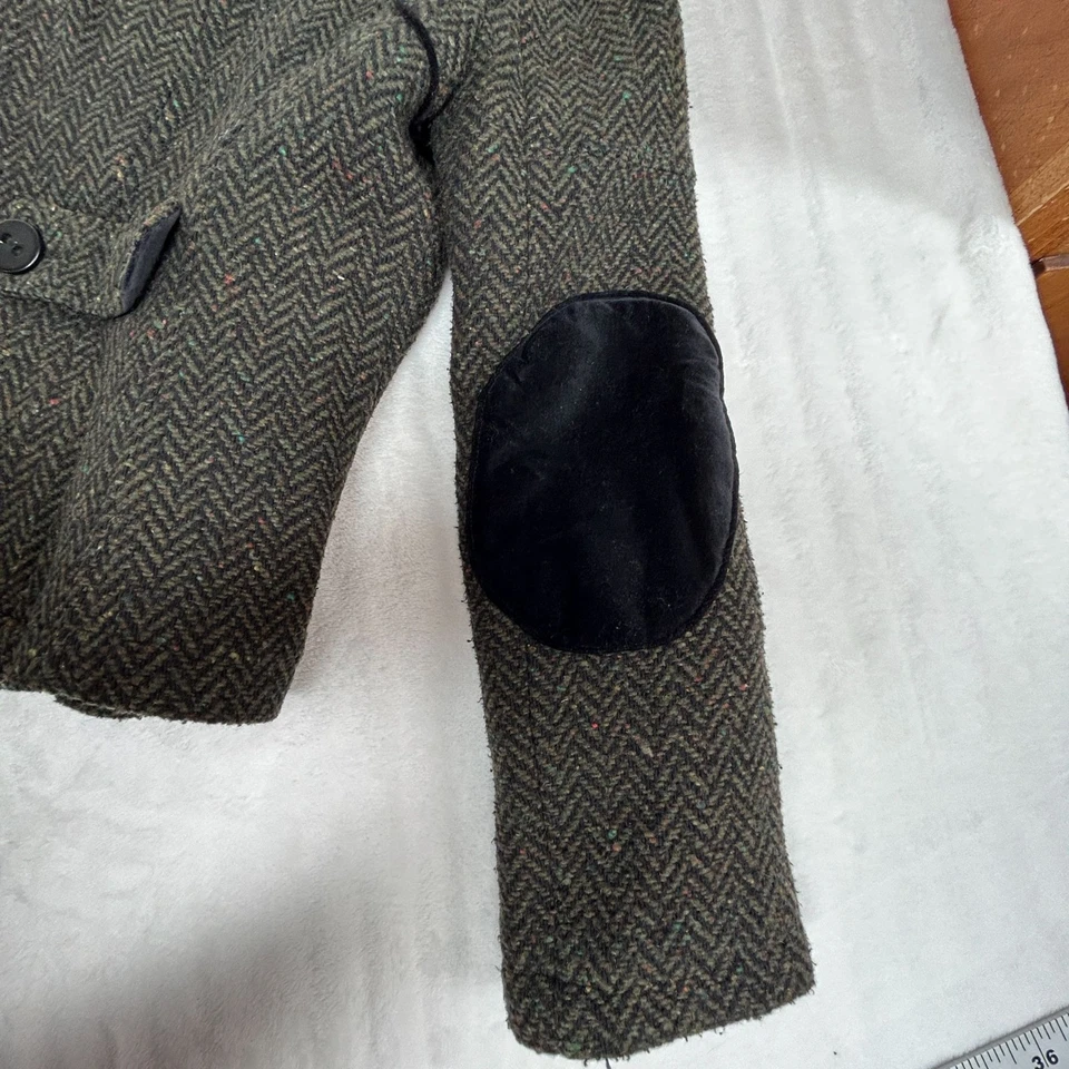 Chaqueta de tweed espiga mezcla de lana para mujer Soia & Kyo parches en el codo mediana negra Foto 3 de 4