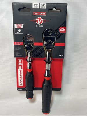 #ad CRAFTSMAN V SERIES 3 8 amp; 1 2 Inch Drive Comfort Grip 2 Pack CMMT86504V New $49.95