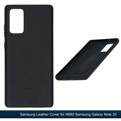 Samsung Leather Cover Galaxy Note 20 N980 Echtleder Hülle Case Mikrofaser Black