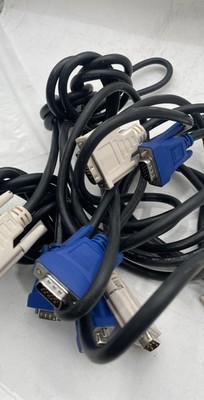 VGA & DVI Monitor Video Cables Computer Display Cable Mixed Lot Of 4